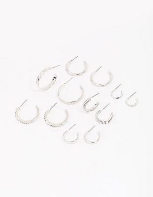 Silver Multi Hoop Earring 6-Pack