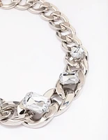 Silver Chunky Short Chain Necklace