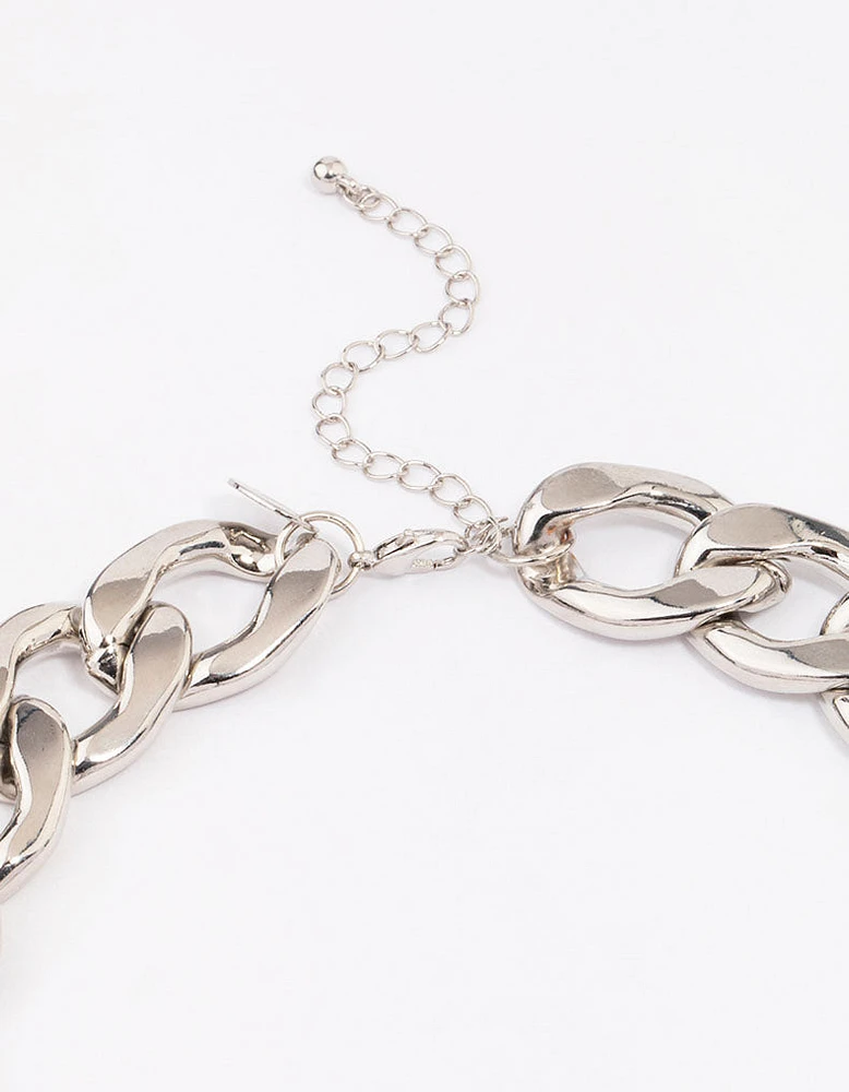 Silver Chunky Short Chain Necklace