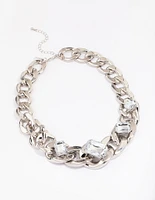 Silver Chunky Short Chain Necklace