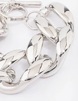 Silver Chunky Short Chain Bracelet