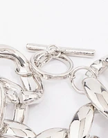 Rhodium Chunky Short Chain Bracelet