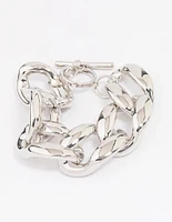 Silver Chunky Short Chain Bracelet