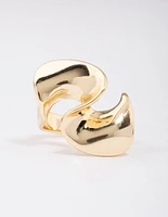 Gold Plated Metal Twisted Ring