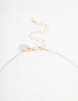 Rose Gold Pearl Charm Long Necklace