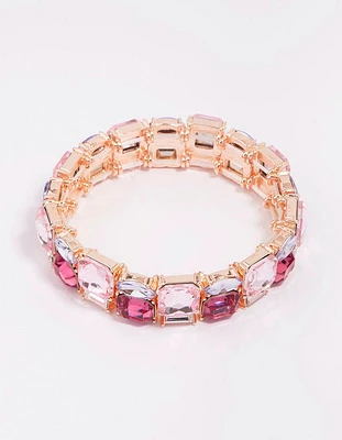 Rose Gold Square Stretch Bracelet