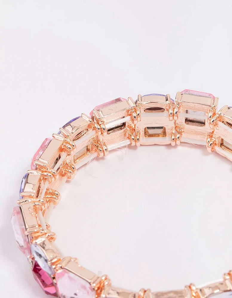 Rose Gold Square Stretch Bracelet