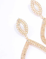 Gold Cupchain Diamond-Shaped Drop Earrings