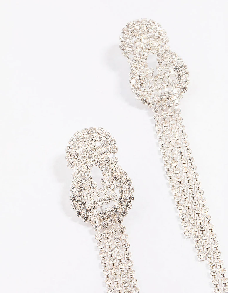 Silver Twisted Cupchain Drop Earrings