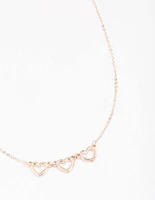 Rose Gold Cut Out Heart Pendant Necklace