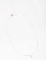 Silver Ball Chain Pearl Pendant Necklace