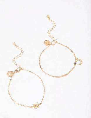 Gold Star & Moon Bracelet Pack