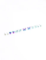 Kids Coated Unicorn And Butterfly Earrings 6-Pack