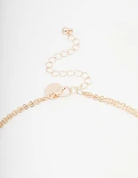 Kids Rose Gold Pearl Butterfly Layered Necklace