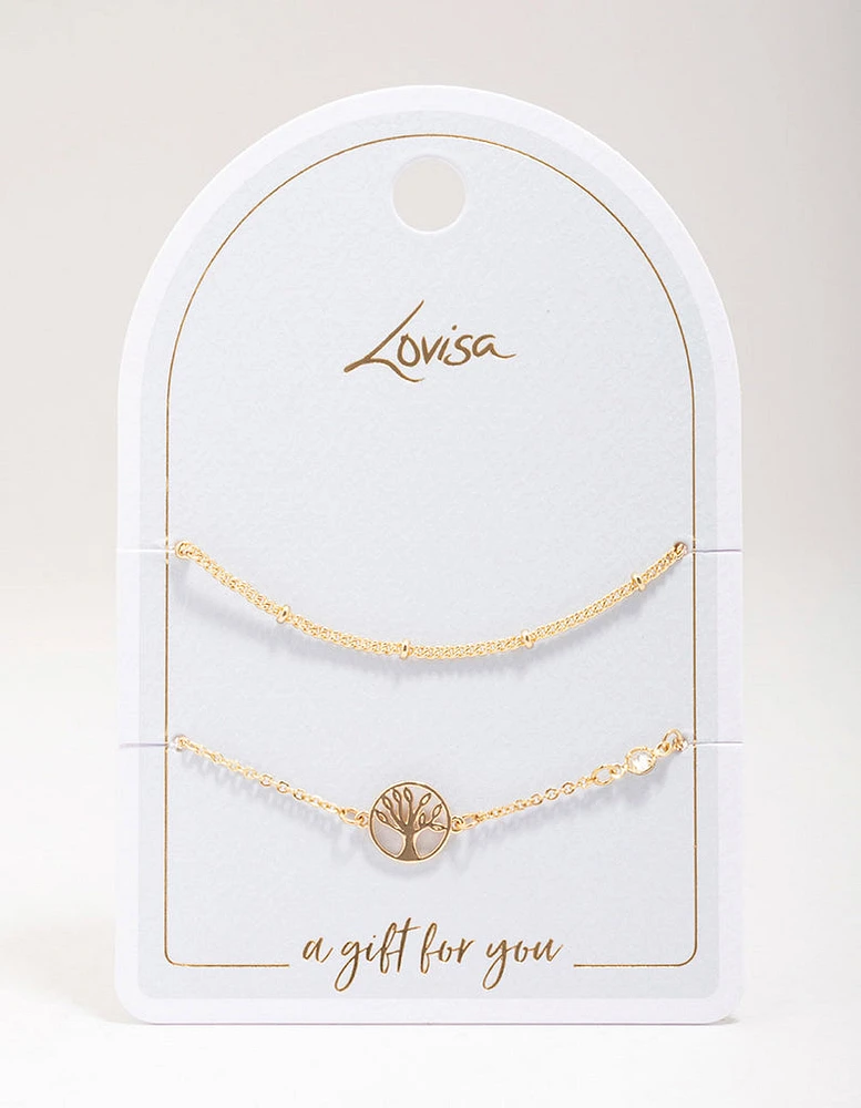 Gold Tree of Life Bracelet Pack