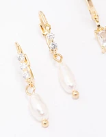 Gold Plated Baguette & Pearl Earring Pack