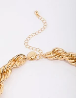 Gold Spiral Thick Chain Necklace