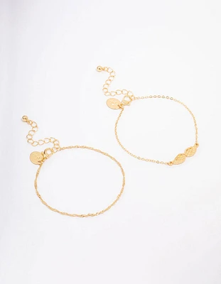Gold Plated Angel Wine Chain Bracelet Pack