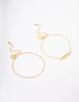 Gold Plated Angel Wine Chain Bracelet Pack