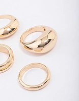 Gold Organic Smooth Ring Pack