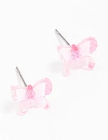 Acrylic Glitter Butterfly Stud Earrings