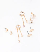 Gold Cluster Mixed Earring 4-Pack