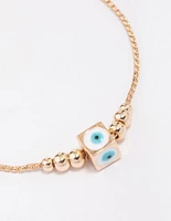 Gold Evil Eye Charm Bracelet