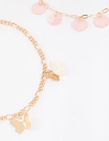 Gold Mixed Butterfly Anklet 3-Pack