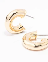 Gold Plated Mini Chunky Hoop Earrings