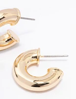 Gold Plated Mini Chunky Hoop Earrings