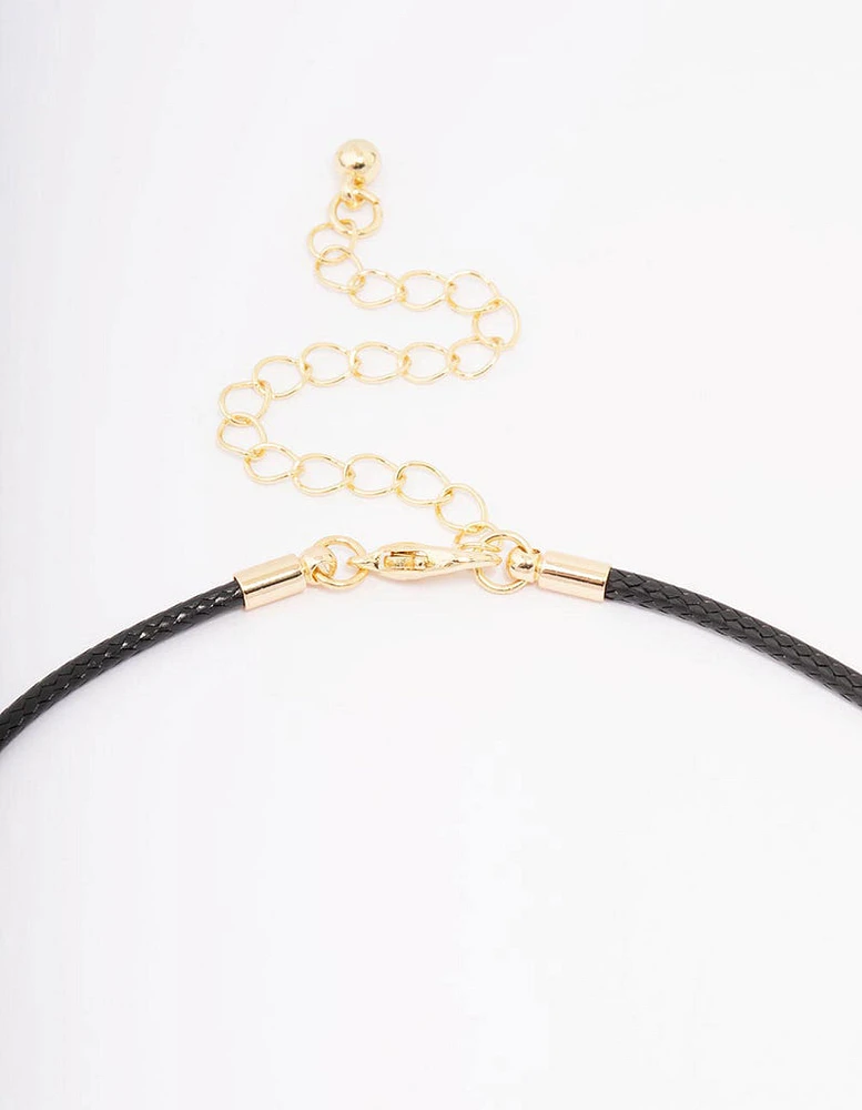 Gold Heart Cord Necklace