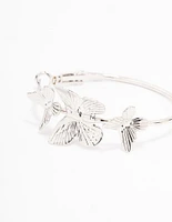 Rhodium Fine Butterfly Hoop Earrings