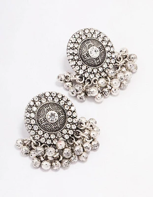 Antique Silver Fringe Drop Earrings