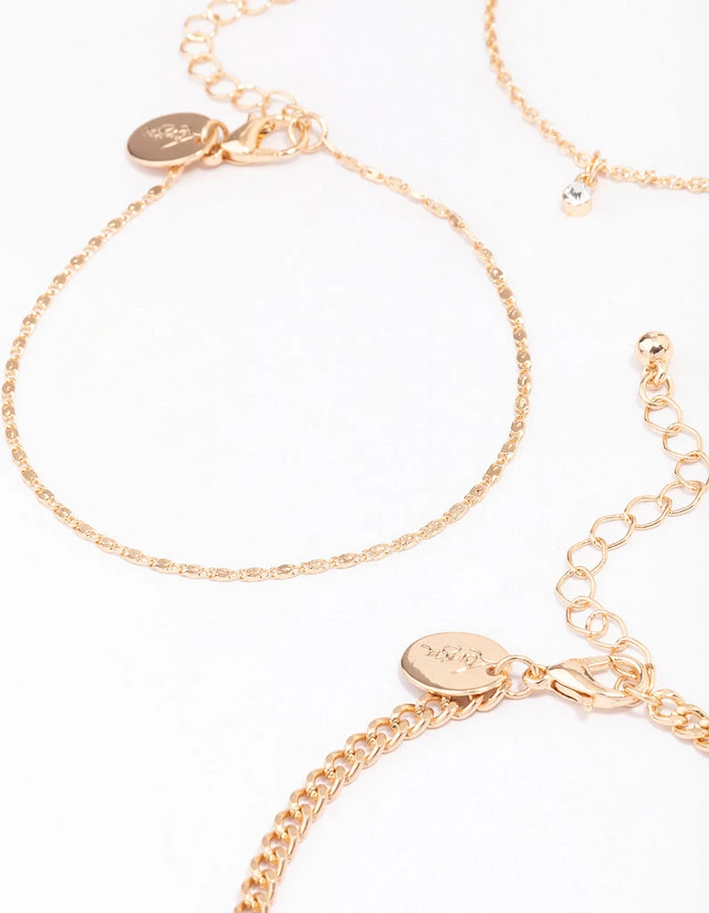 Gold Butterfly Heart Bracelet 4-Pack