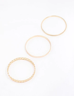 Gold Woven Bangle 3-Pack