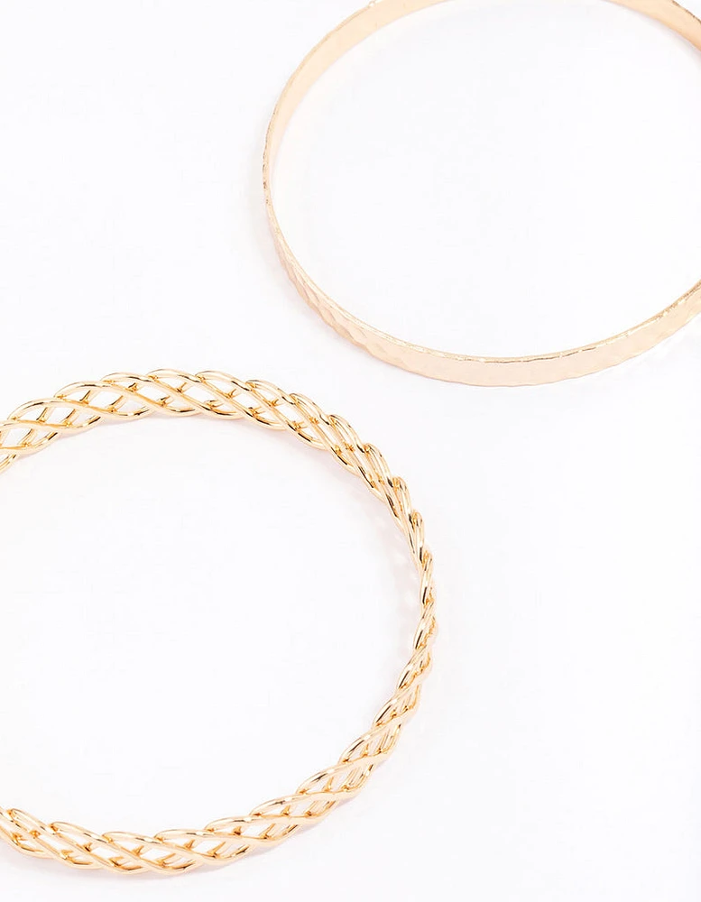 Gold Woven Bangle 3-Pack