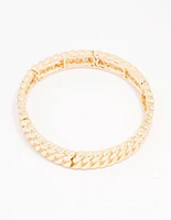 Gold Twisted Link Stretch Bracelet