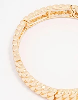 Gold Twisted Link Stretch Bracelet