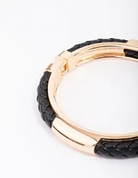 Gold & Black Textured Bangle