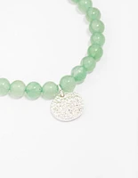 Green Aventurine Evil Eye Charm Bracelet