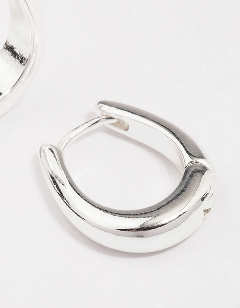 Silver Plated Gradual Small Huggie Hoop Earrings