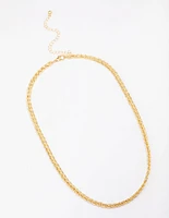 Gold Plated Braided Chain Necklace