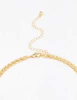 Gold Plated Braided Chain Necklace