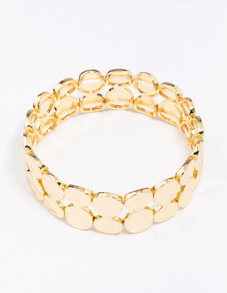 Gold Plated Stretch Hammered Bangle