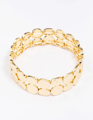 Gold Plated Stretch Hammered Bangle