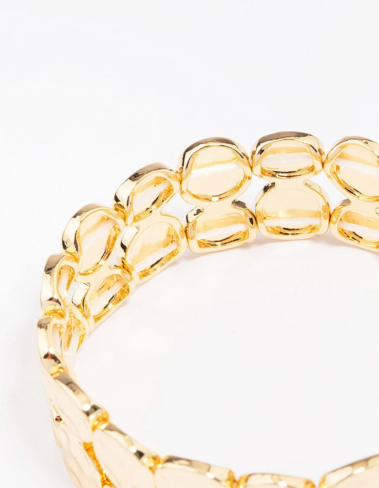 Gold Plated Stretch Hammered Bangle