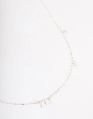Silver Plated Angel Number Cubic Zirconia Chain Necklace
