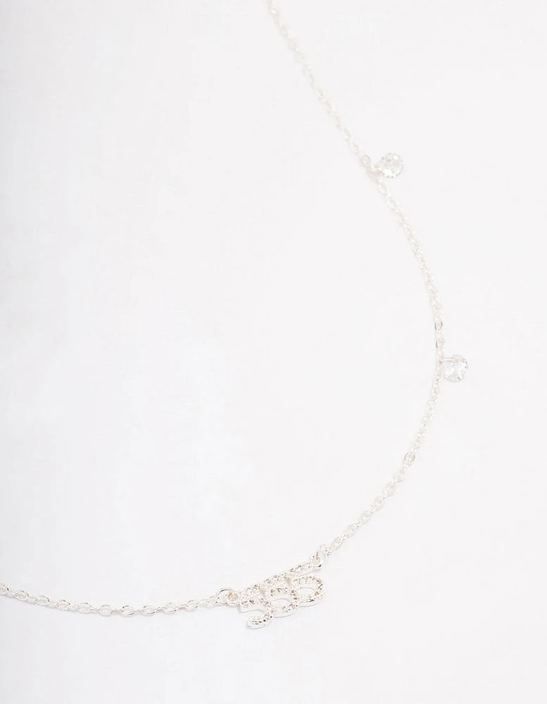 Silver Plated Angel Number Cubic Zirconia Chain Necklace
