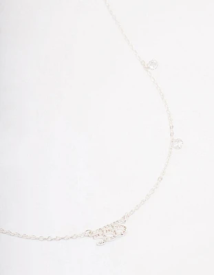Silver Plated Angel Number Cubic Zirconia Chain Necklace