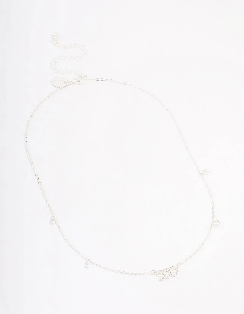 Silver Plated Angel Number Cubic Zirconia Chain Necklace